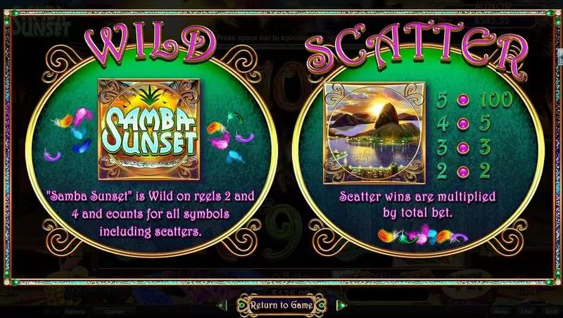 Play Samba Sunset Slot Info and Rules