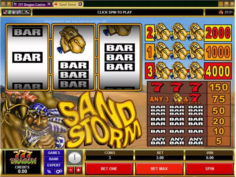 Play Sand Storm Slot Main Screen Reels