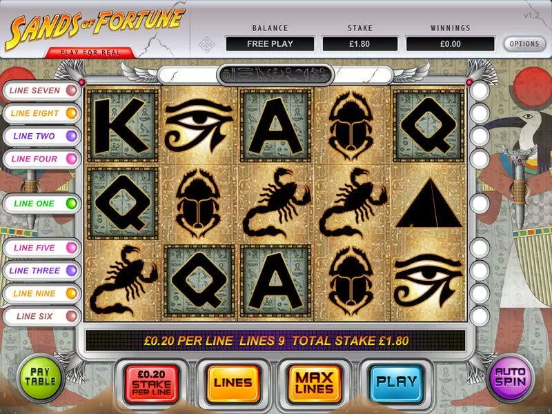 Play Sands Of Fortune Slot Main Screen Reels