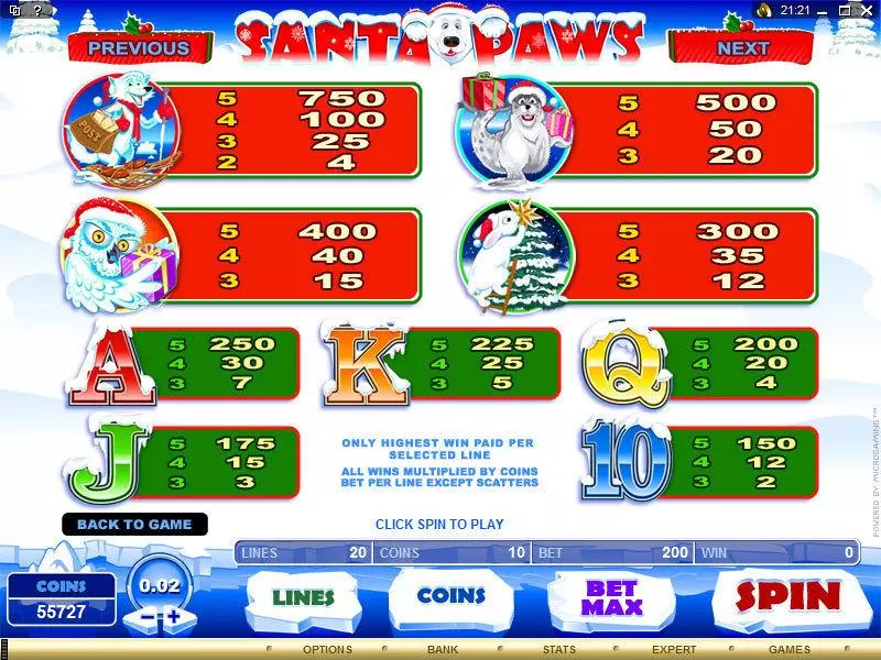 Play Santa Paws Slot Info and Rules