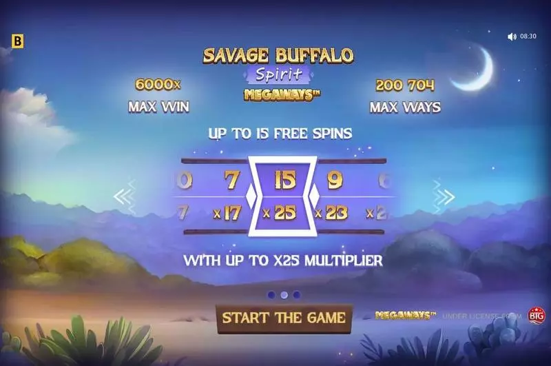 Play Savage Buffalo Spirit MEGAWAYS Slot Introduction Screen