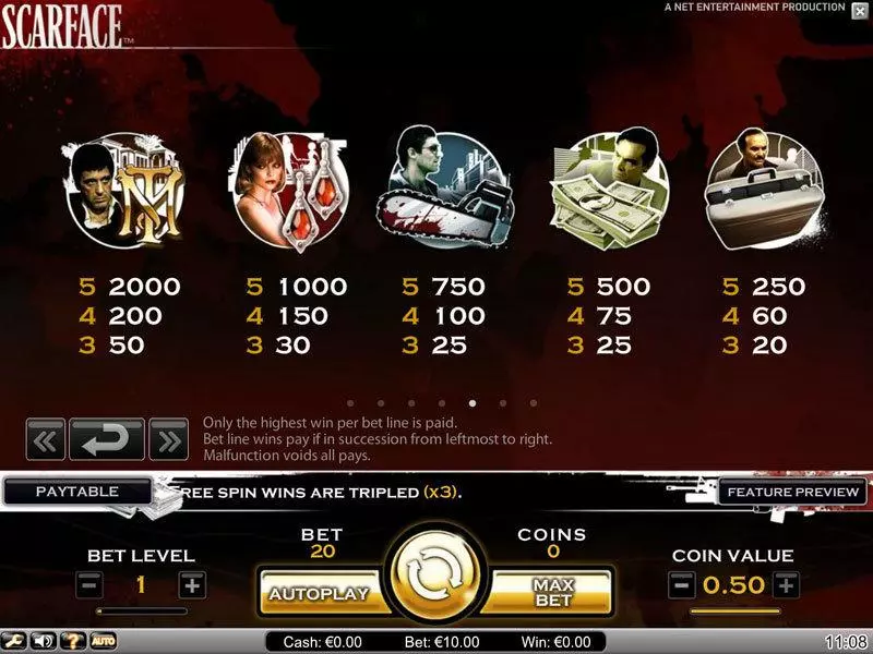 Play Scarface Slot Info and Rules