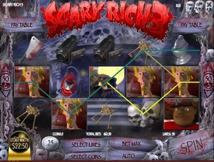Play Scary Rich 3 Slot Main Screen Reels