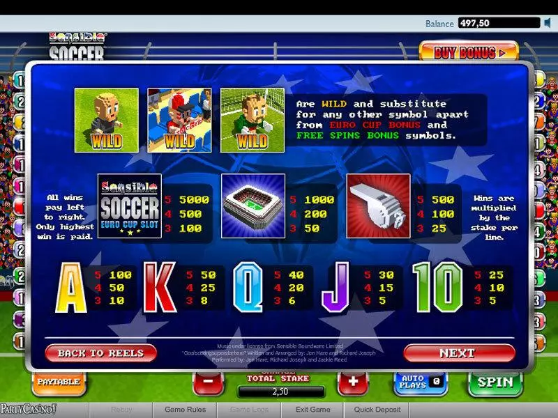 Play Sensible Soccer Slot Info and Rules