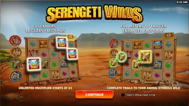 Play Serengeti Wilds Slot Info and Rules