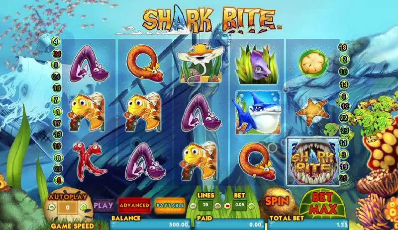 Play Shark Bite Slot Main Screen Reels