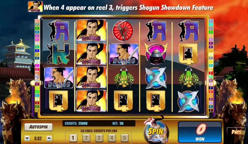 Play Shogun Showdown  Slot Main Screen Reels