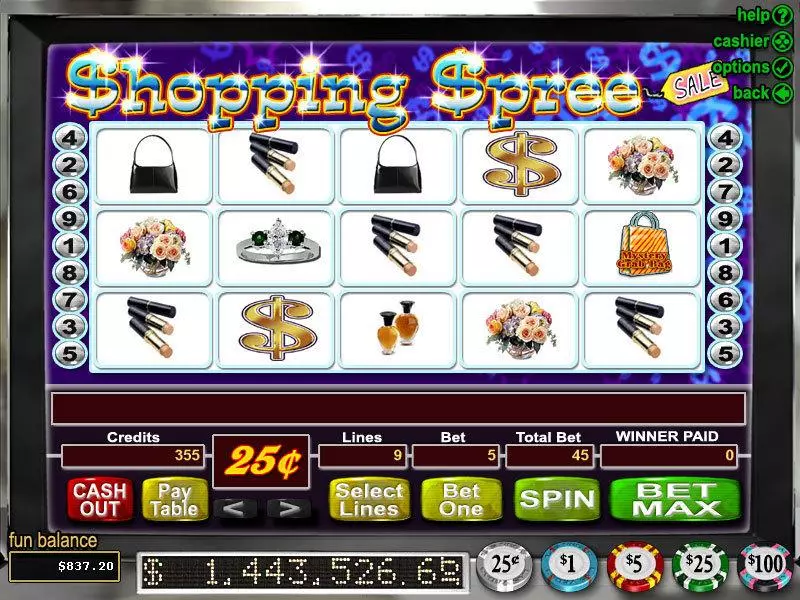 Play Shopping Spree Slot Main Screen Reels