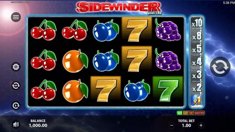 Play Sidewinder Quattro Slot Main Screen Reels