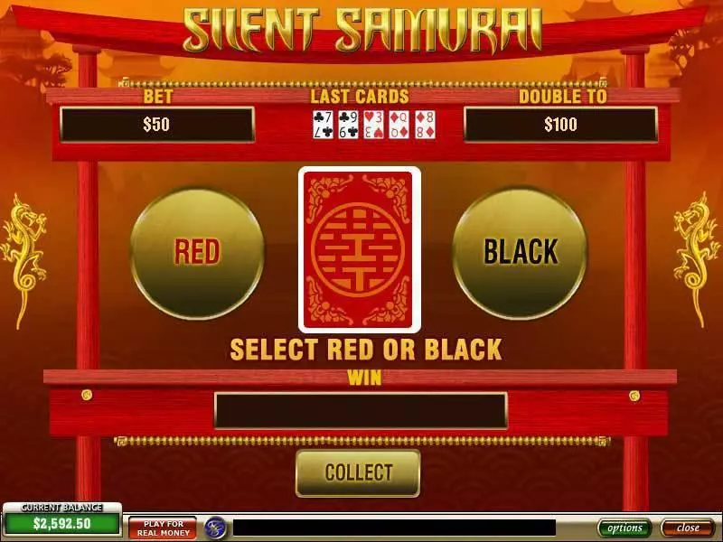 Play Silent Samurai Slot Gamble Screen