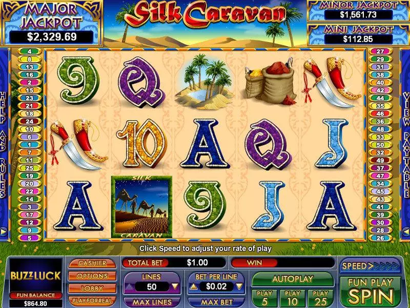 Play Silk Caravan Slot Main Screen Reels