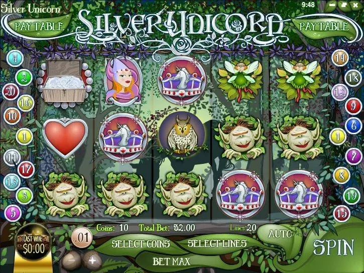 Play Silver Unicorn Slot Main Screen Reels