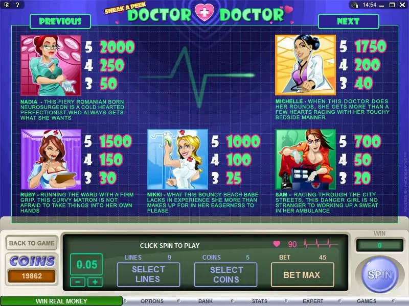 Play Sneak a Peek - Doctor Doctor Slot Info and Rules