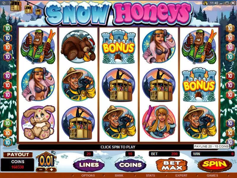 Play Snow Honeys Slot Main Screen Reels