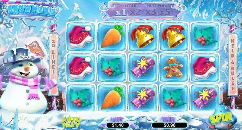 Play SnowMania Slot Introduction Screen