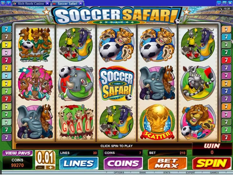 Play Soccer Safari Slot Main Screen Reels