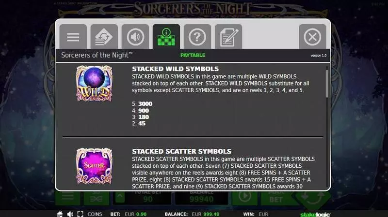 Play Sorcerers of the Night Slot Bonus 1