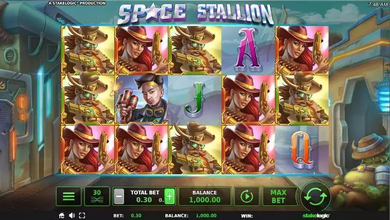 Play Space Stallion Slot Main Screen Reels