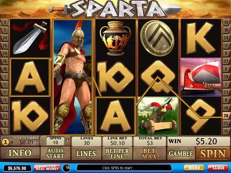 Play Sparta Slot Main Screen Reels