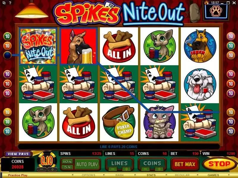Play Spike's Nite Out Slot Main Screen Reels