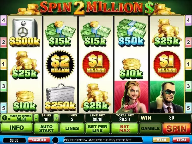 Play Spin 2 Million Slot Main Screen Reels