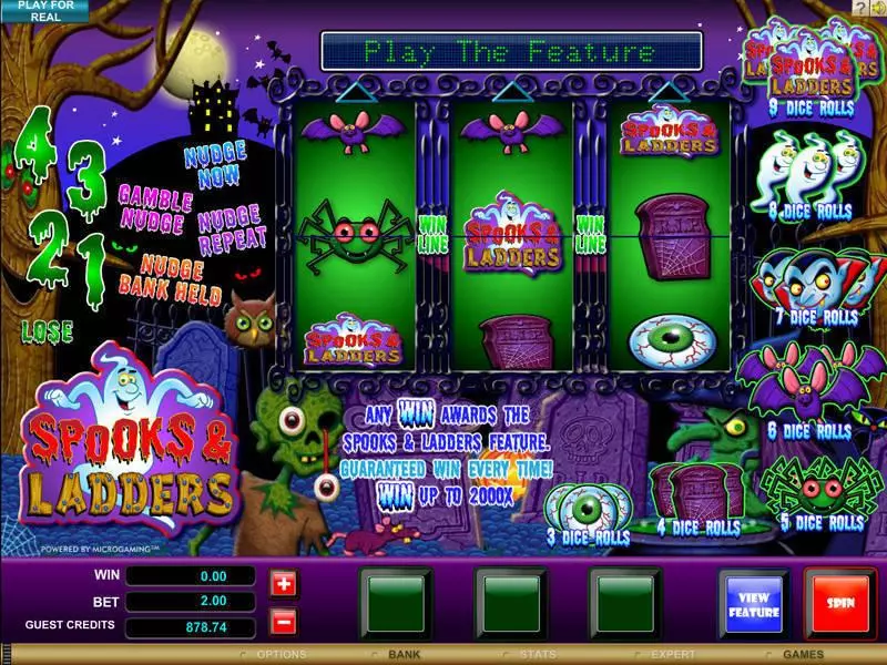 Play Spooks and Ladders Slot Main Screen Reels