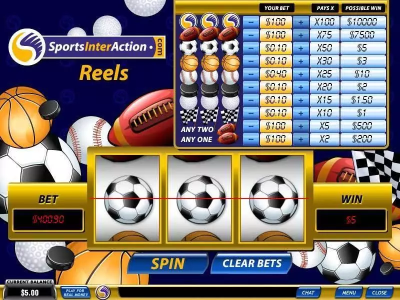 Play Sports InterAction Reels Slot Main Screen Reels