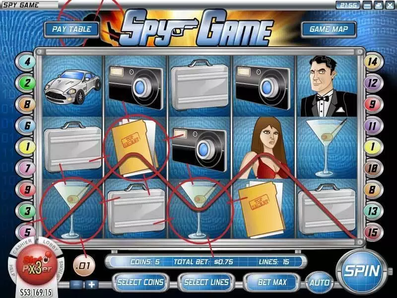 Play Spy Game Slot Main Screen Reels