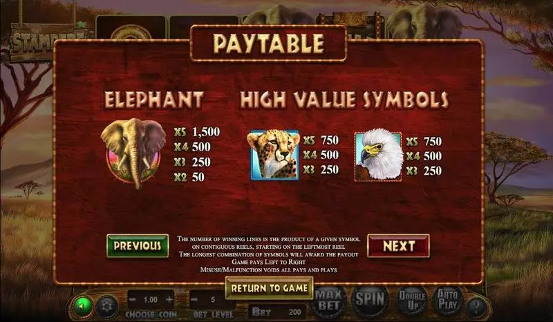 Play Stampede Slot Info and Rules
