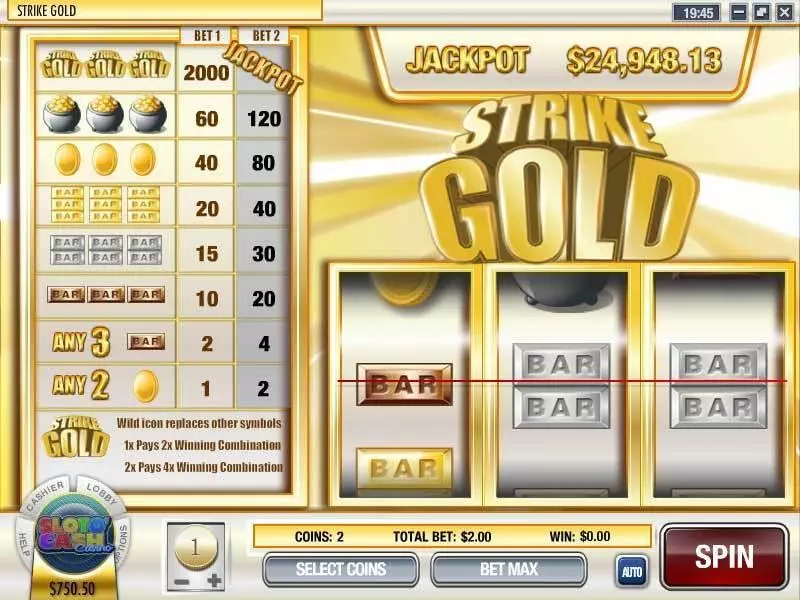 Play Strike Gold Slot Main Screen Reels