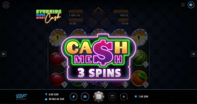 Play Stunning Cash Ultra Dice Slot Introduction Screen