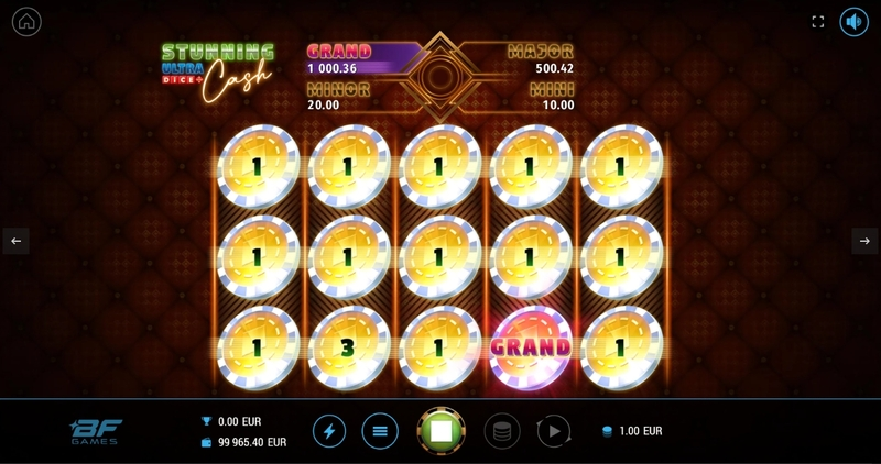 Play Stunning Cash Ultra Dice Slot Main Screen Reels