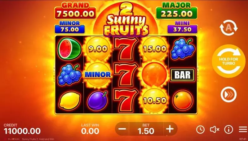 Play Sunny Fruits 2: Hold and Win Slot Main Screen Reels