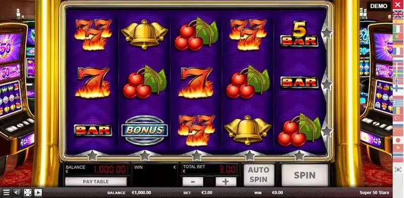 Play Super 50 Stars Slot Main Screen Reels