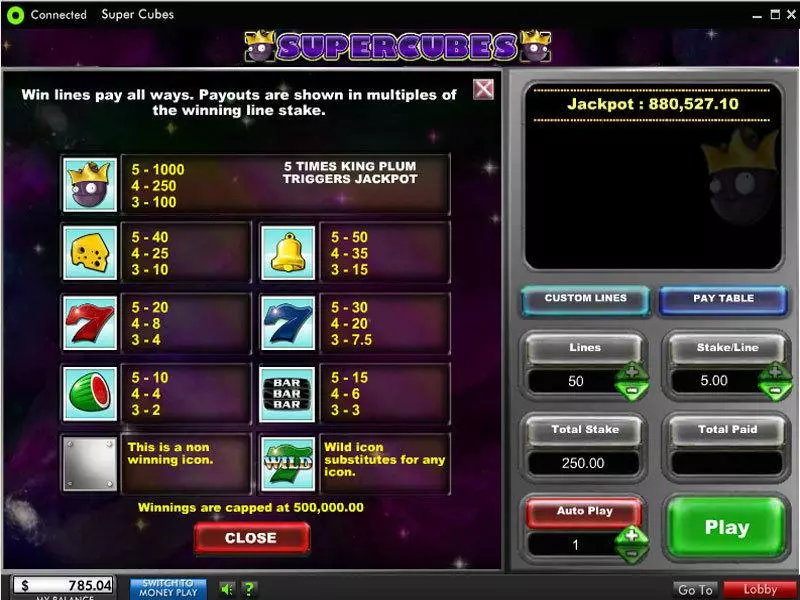 Play Super Cubes Slot Info and Rules