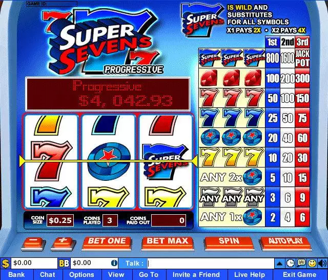 Play Super Sevens Slot Main Screen Reels