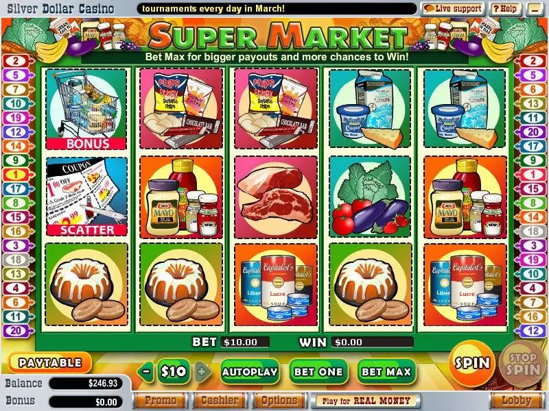 Play SuperMarket Slot Main Screen Reels