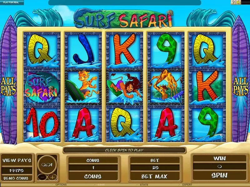 Play Surf Safari Slot Main Screen Reels
