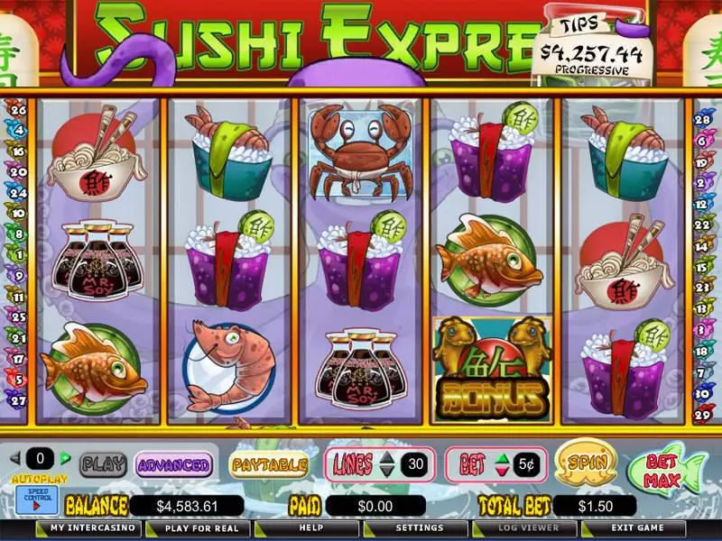 Play Sushi Express Slot Main Screen Reels