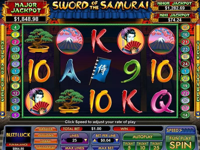 Play Sword of the Samurai Slot Main Screen Reels