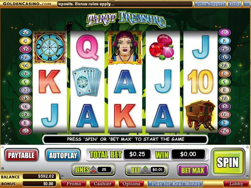 Play Tarot Treasure Slot Main Screen Reels