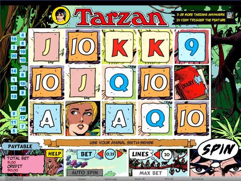 Play Tarzan Slot Main Screen Reels