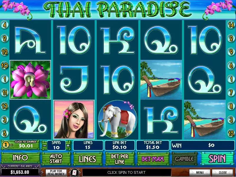 Play Thai Paradise Slot Main Screen Reels