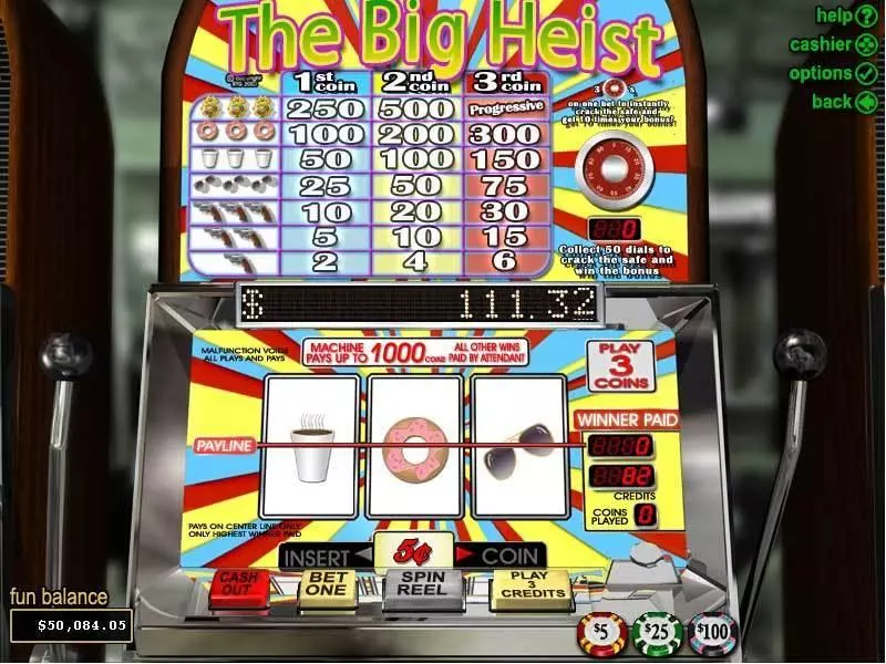 Play The Big Heist Slot Main Screen Reels