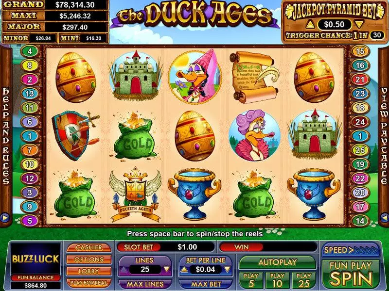 Play The Duck Ages Slot Main Screen Reels