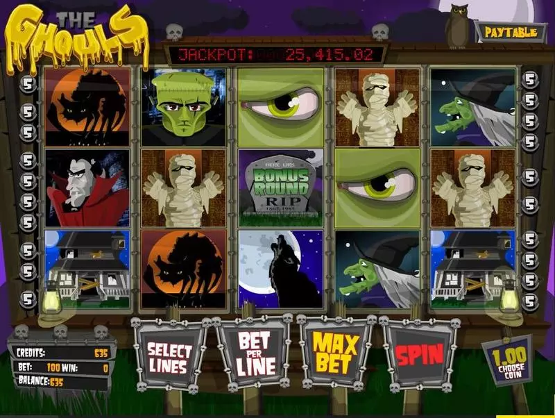 Play The Ghouls Slot Introduction Screen