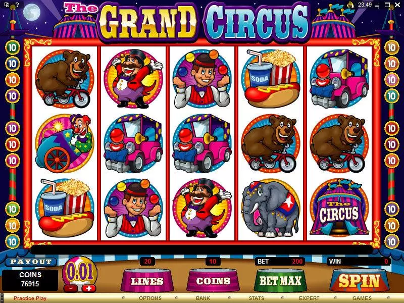 Play The Grand Circus Slot Main Screen Reels