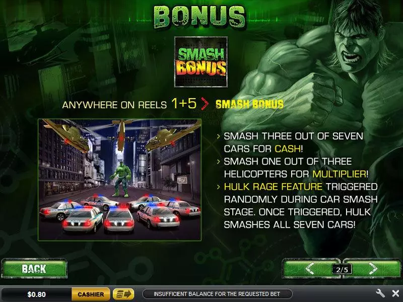 Play The Incredible Hulk Slot Bonus 1