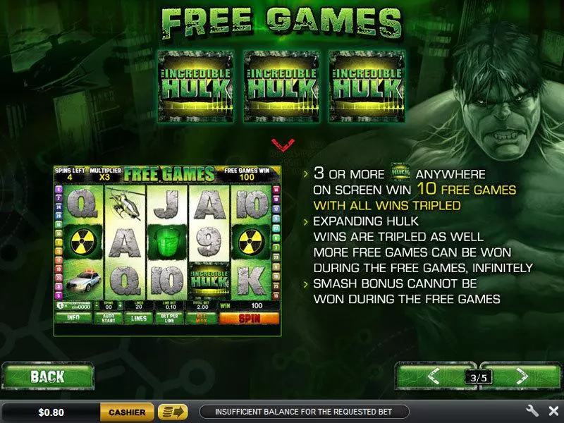 Play The Incredible Hulk Slot Bonus 2