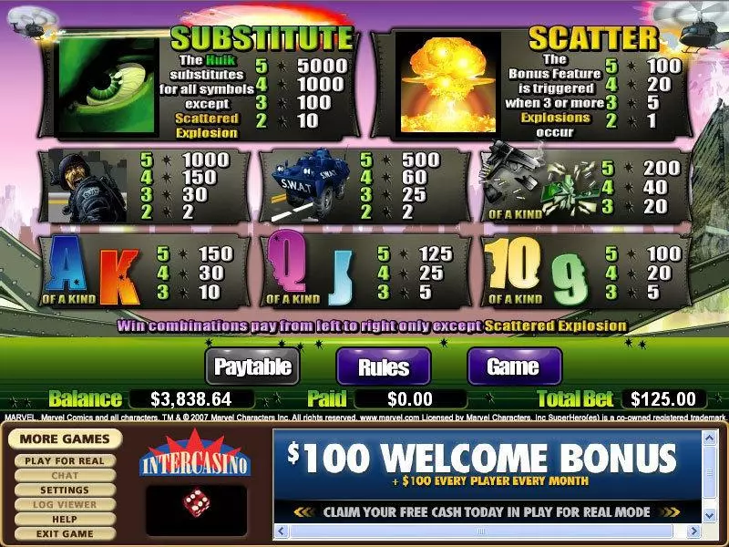 Play The Incredible Hulk - Ultimate Revenge Slot Info and Rules